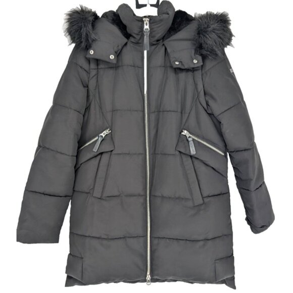 Derek Lam 10 Crosby Womens Black Convertible Puffer Parka To Vest Coat Hood Med - Picture 2 of 13